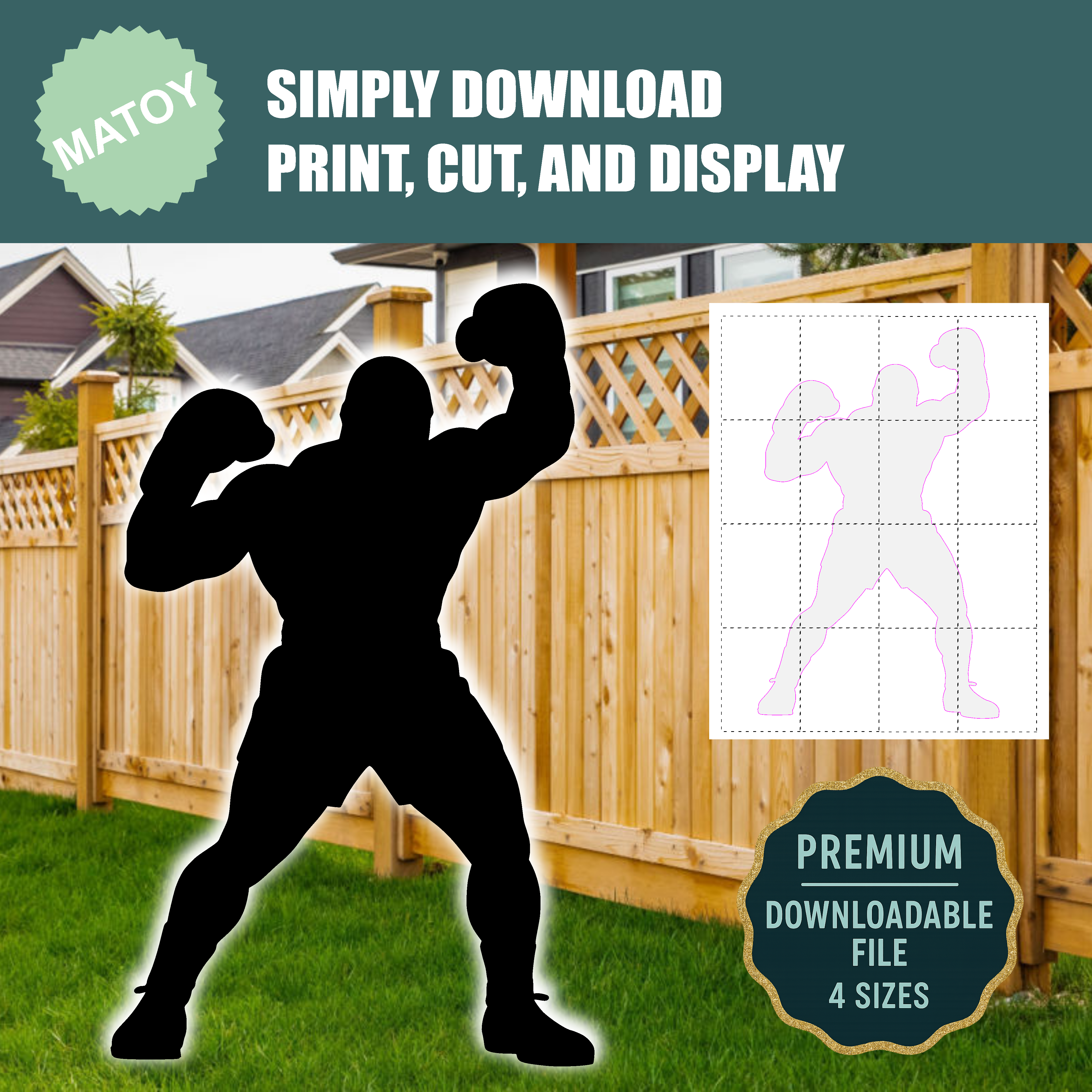 Boxing Champion Sports Party an Wall Decor | Printable Life-Size ...