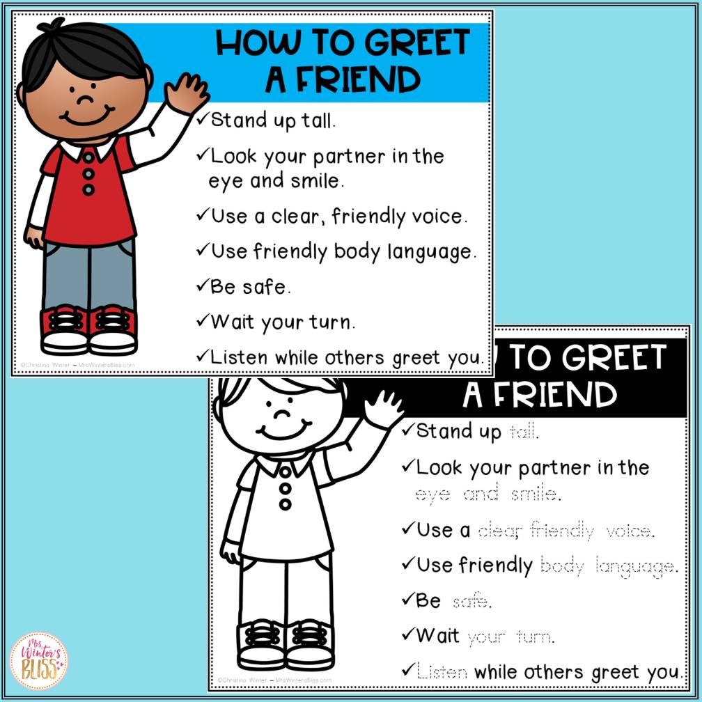 Morning Greeting Choices Posters or Signs + Slides