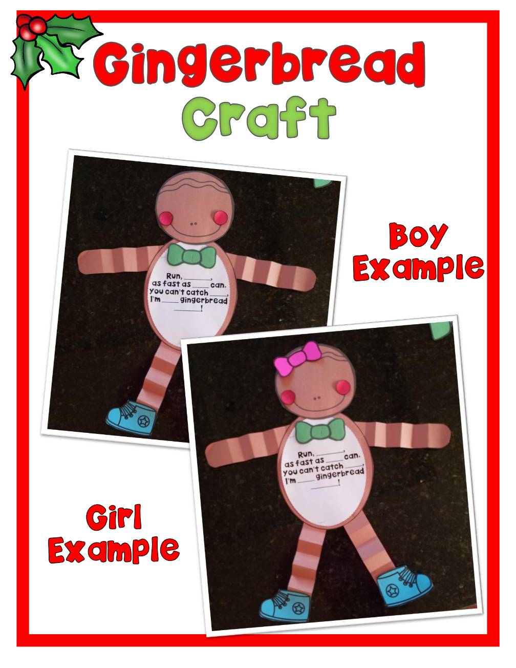 DOLLAR DEAL - Gingerbread Man Printables, Activities, and Christmas Craft