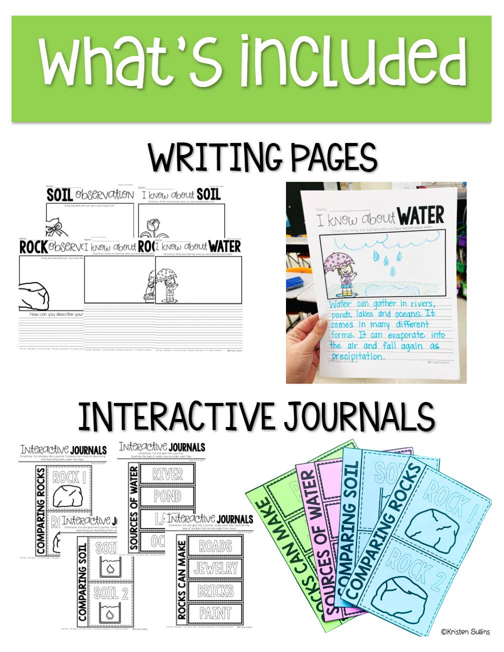 1st Grade Science: Rocks, Soil, Bodies of Water & Conservation (digital + print)