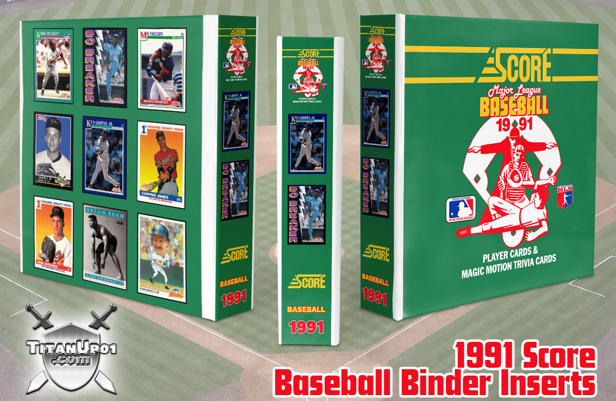1991 Score Baseball Cards Binder Inserts