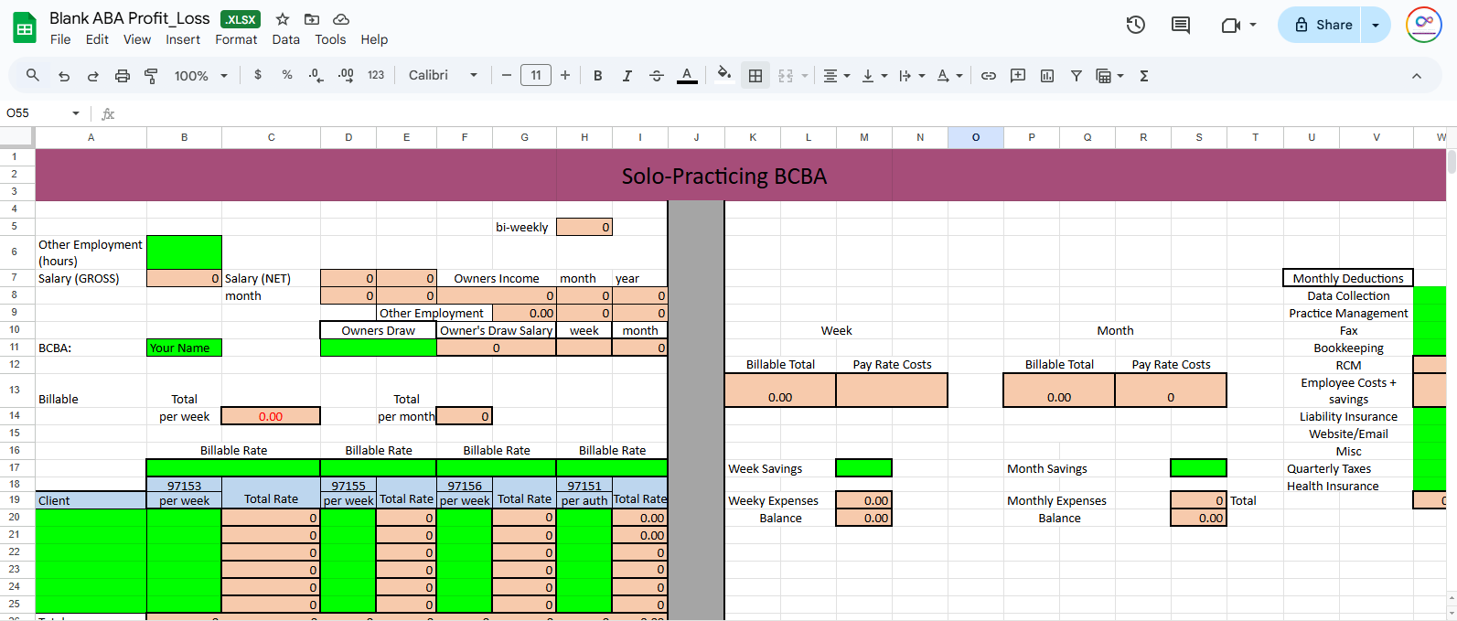 Independent BCBA Startup Bundle: Task List Budget Spreadsheet - Payhip