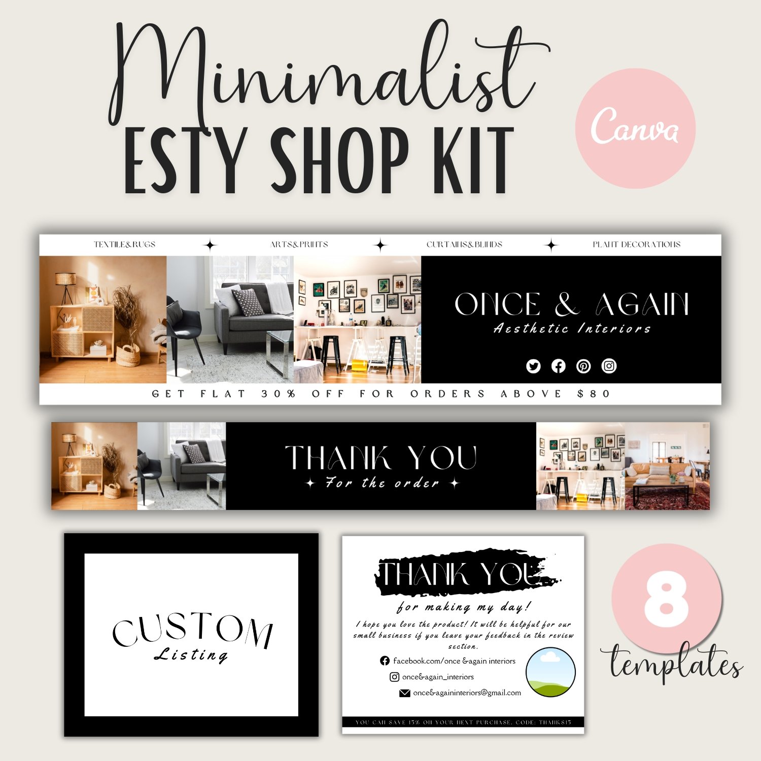 Minimalist Etsy Shop Kit - Payhip