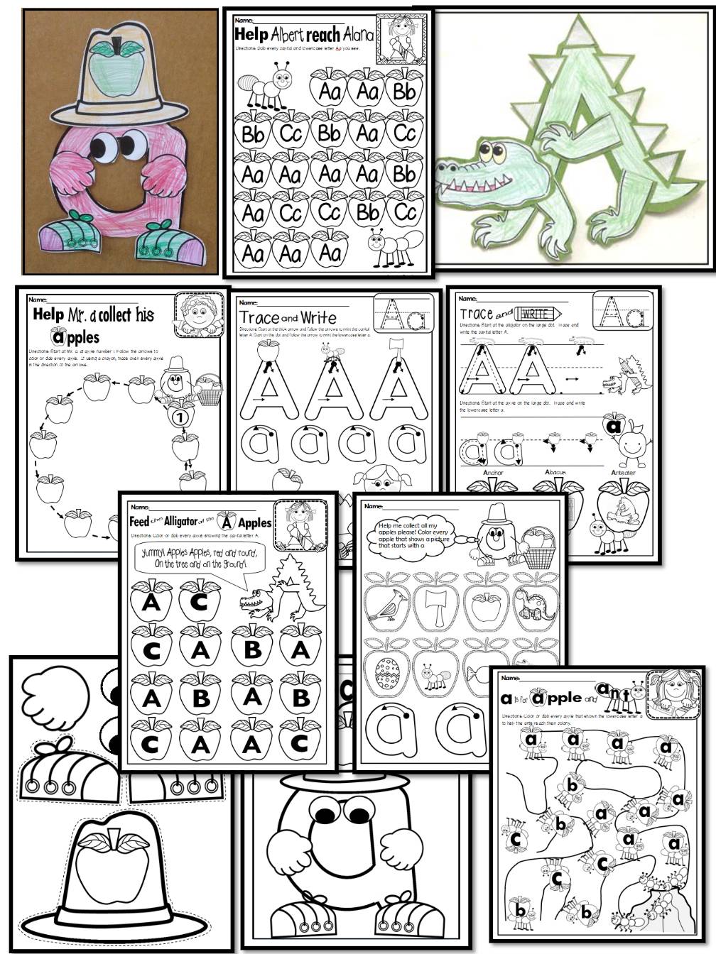 Letter of the week-LETTER A-NO PREP WORKSHEETS- LETTER A PACK