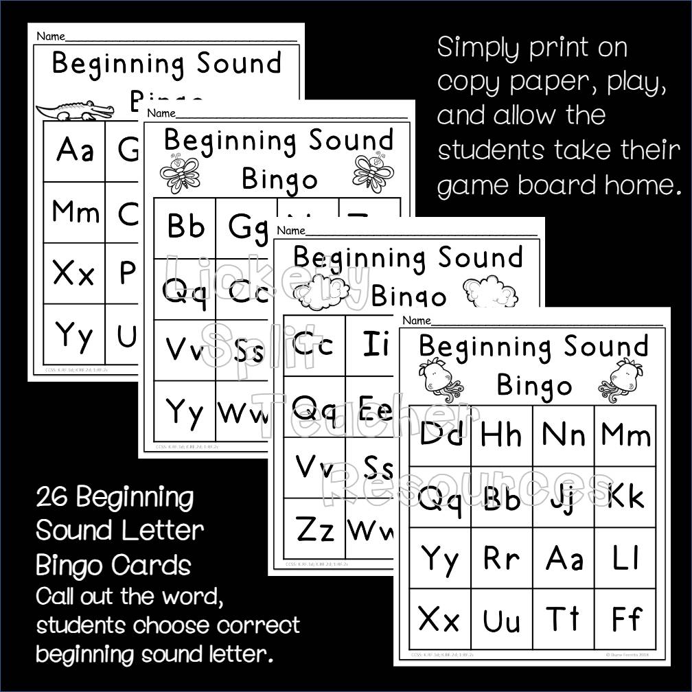 Alphabet Letter and Sound Bingo