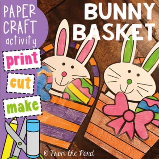 Bunny Basket Craft + Digital Easter Math Activity