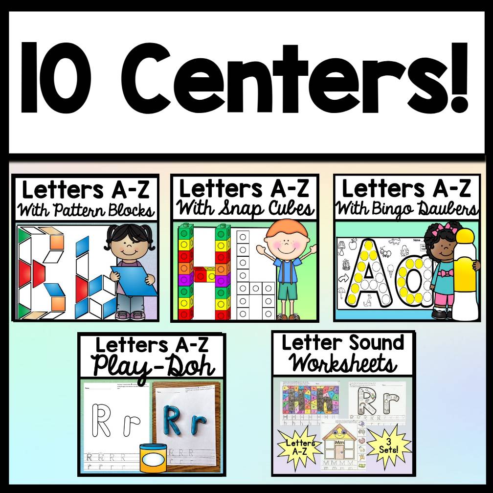 Kindergarten Literacy Centers Bundle {10 Centers!}