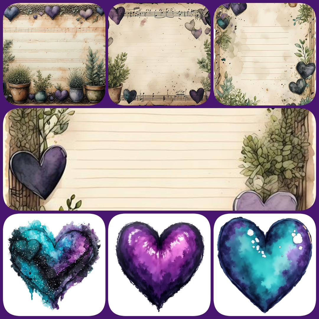 purple clipart, vintage purple, purple stickers, purple fussy cuts, floral clipart, junk journal, scrapbooking paper, vintage stationery, decoupage paper, sublimation PNG, transparent clipart, antique flowers, purple ephemera, high resolution PNG, purple