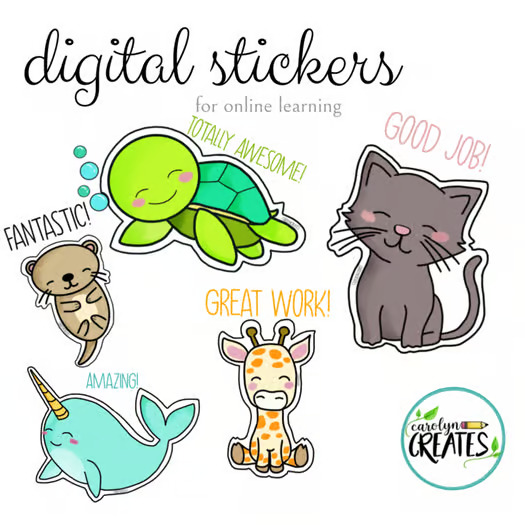 Digital Learning Animal Digital Stickers- SEESAW DIRECTIONS INCLUDED