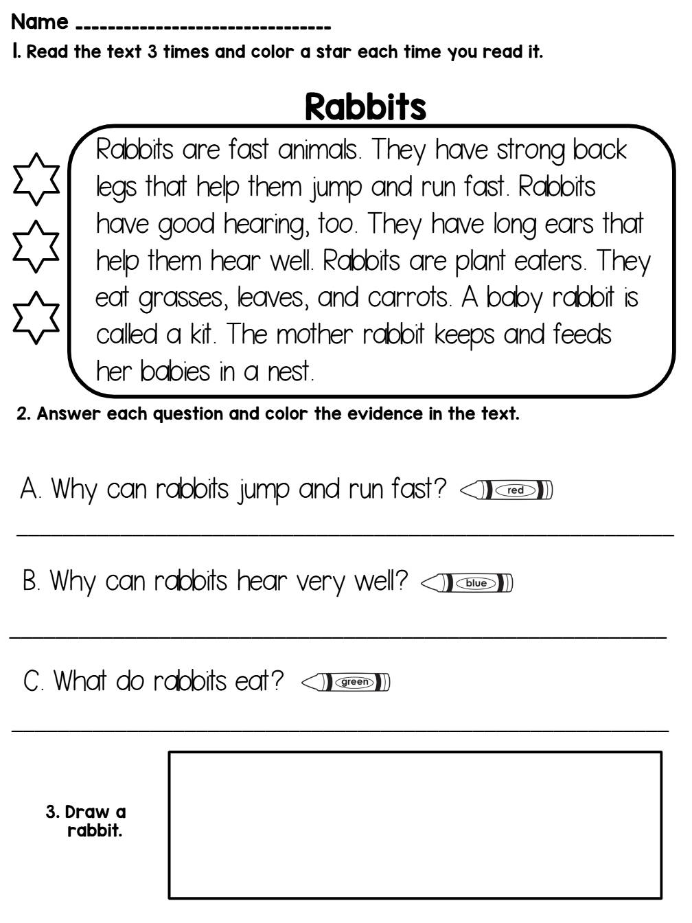 Reading Comprehension Passages with Questions 1st Grade 2nd Grade Nonfiction