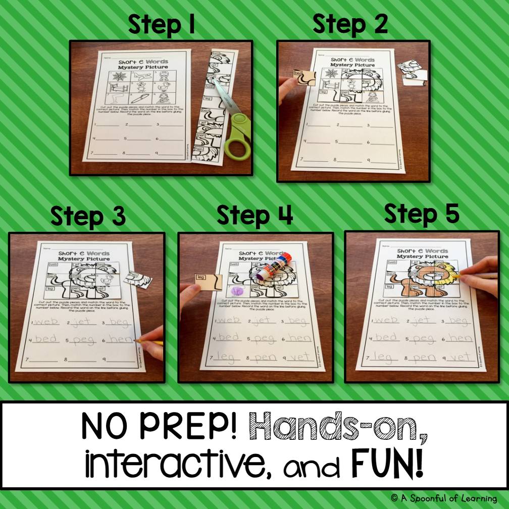 CVC Words Mystery Puzzles