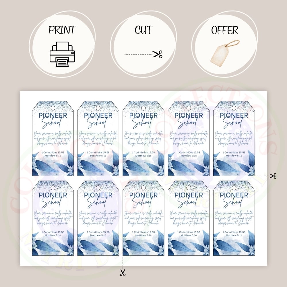 ENGLISH - JW Gift Tags for Pioneer School - To print