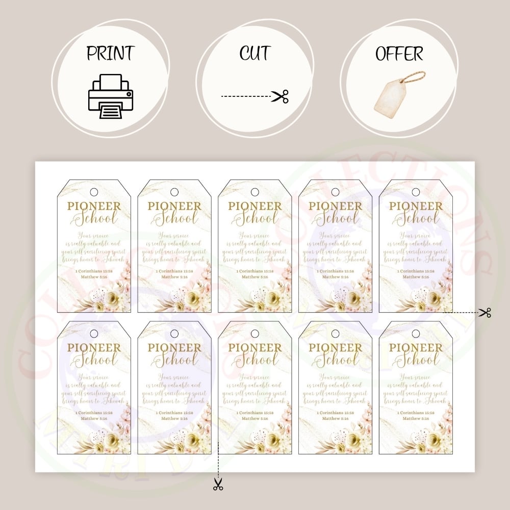 ENGLISH - JW Gift Tags for Pioneer School - To print