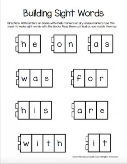 Building Sight Words – Fry’s First 100