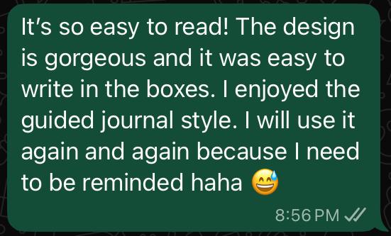 text message reviewing the eBook