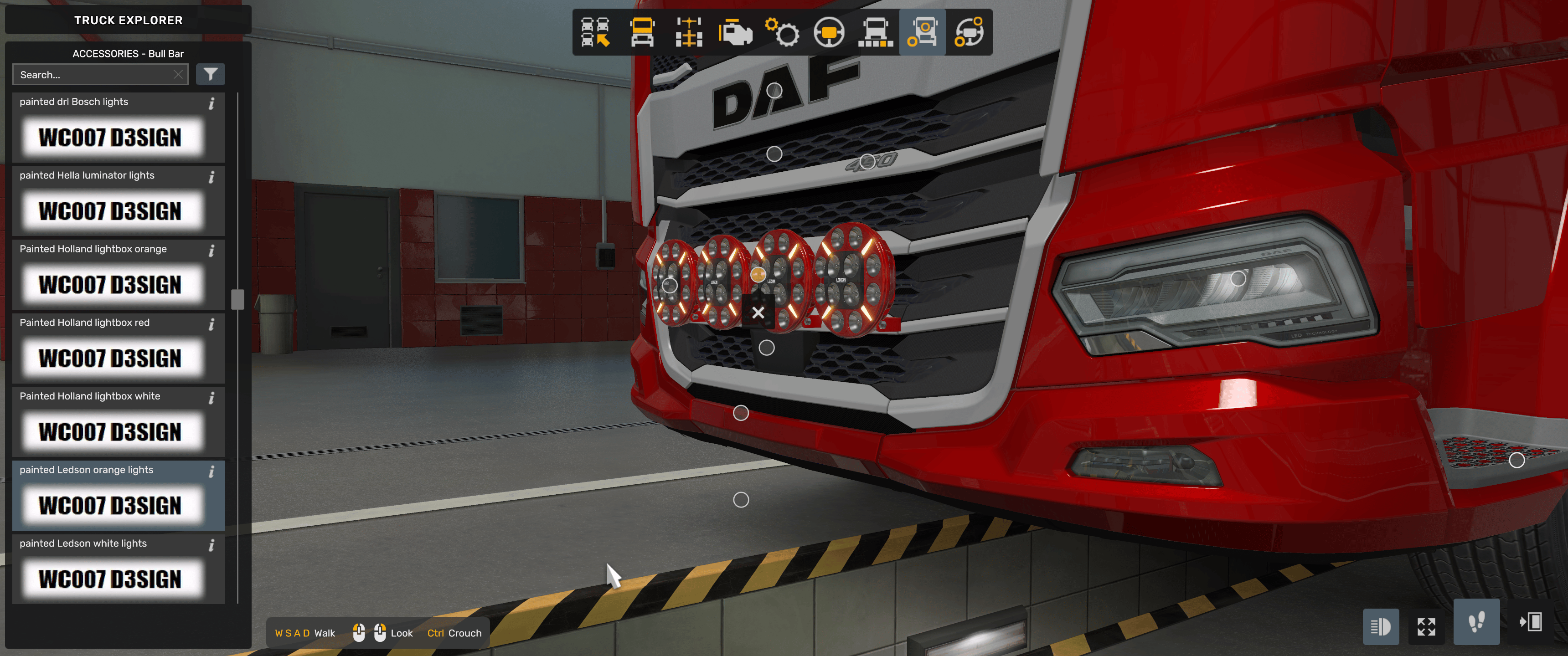 [front grill tuning part] DAF XD grill Ledson lights - Payhip
