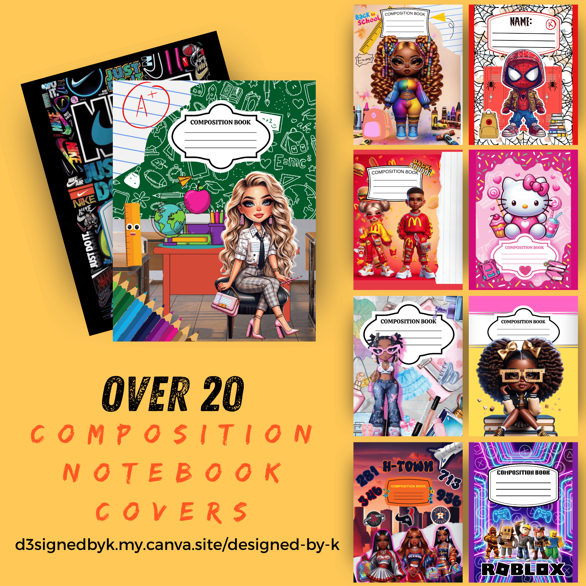 Character Composition Notebook Covers - Payhip