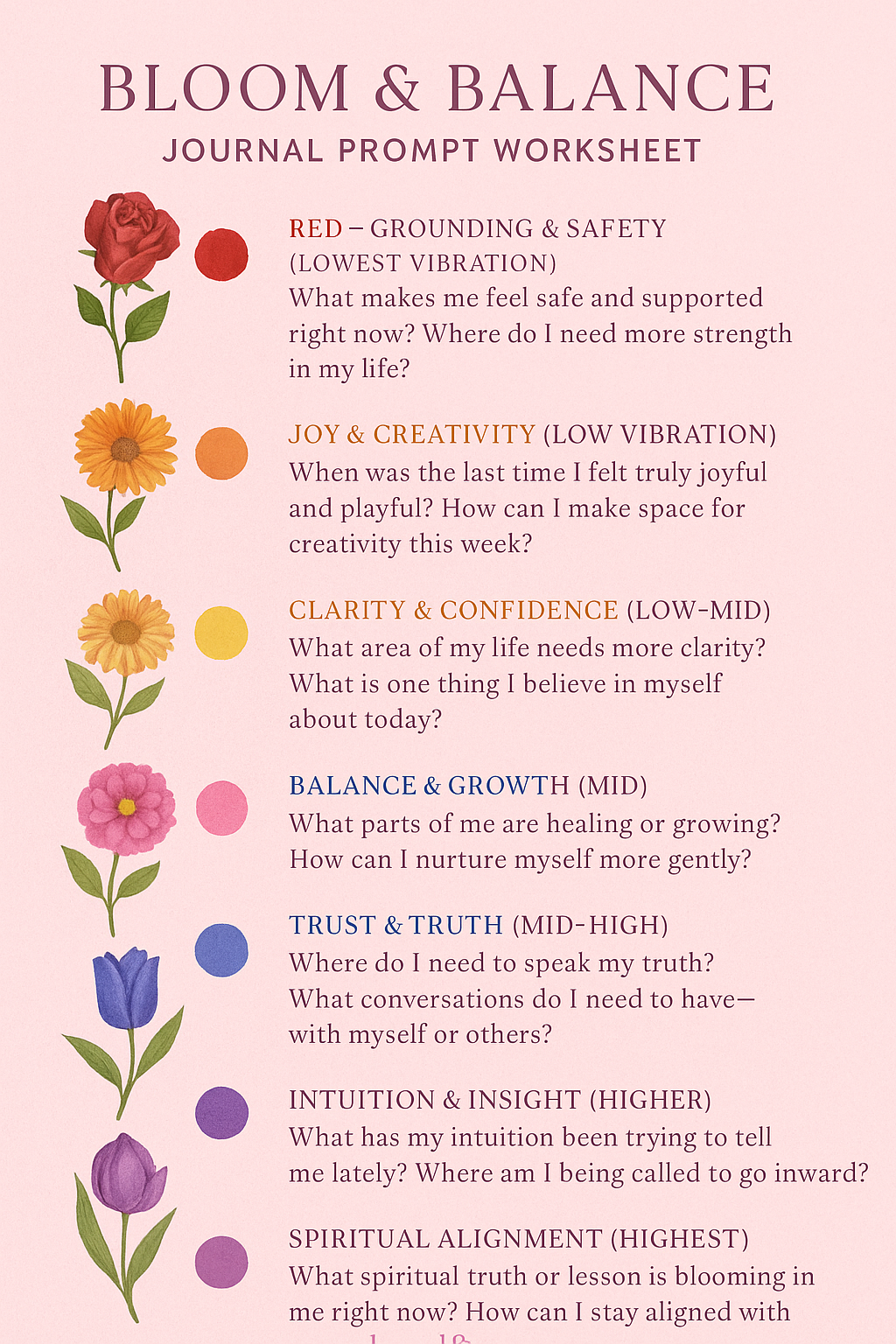 “Bloom & Balance Color Therapy Bundle – Vibrational Chart & Journal ...