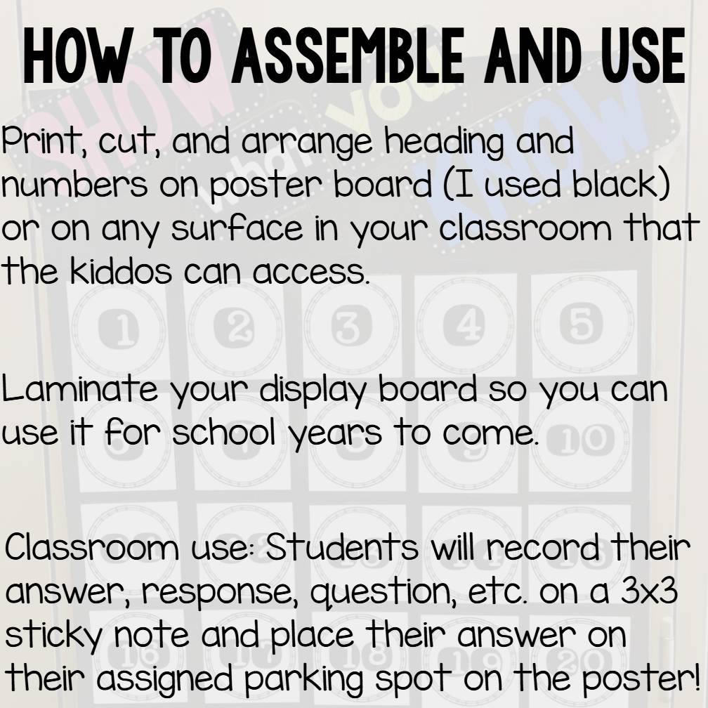 Show What You Know Exit Ticket Display Board