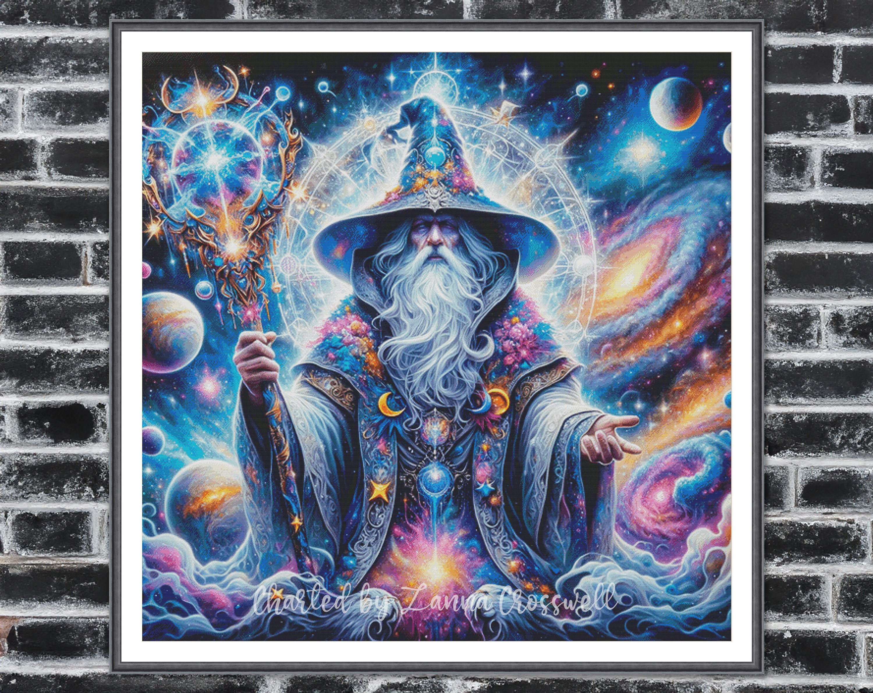 Celestial Wizard - Fantasy Modern Full Coverage Cross Stitch Pattern ...
