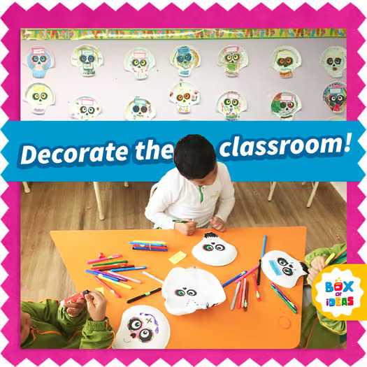 Cinco de Mayo Activities Art Project- Dia de los Muertos Sugar Skulls Template