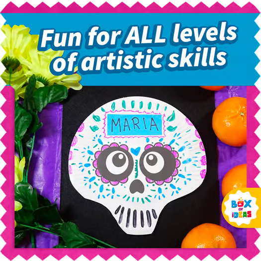 Cinco de Mayo Activities Art Project- Dia de los Muertos Sugar Skulls Template