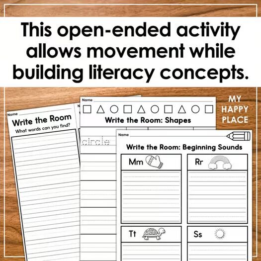 Write the Room Kindergarten Literacy Center - Open-Ended Write Around the Room