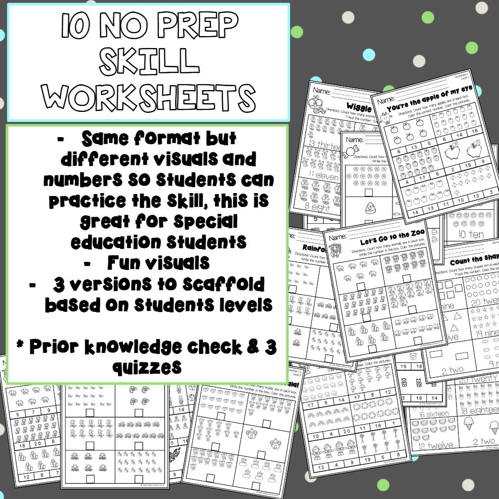 Counting to 20 worksheets