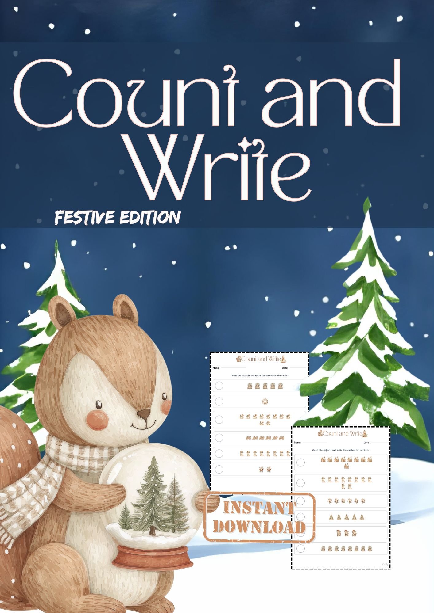 Count Write Book Count and Write 1 -10 – Festive Edition (PDF Workbook)