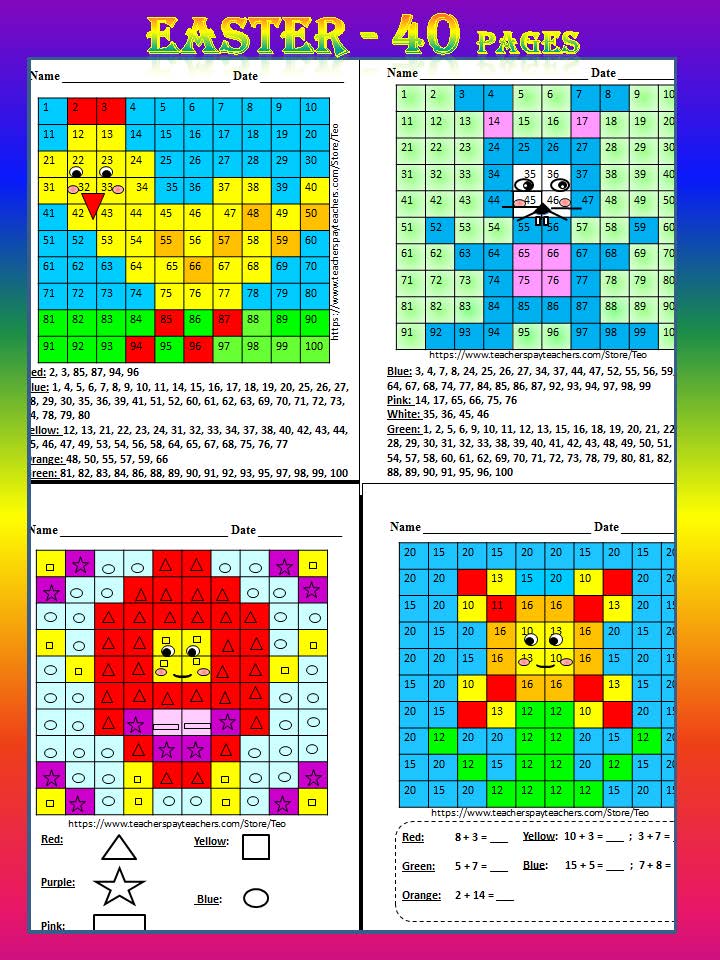 Easter Mystery Picture Spring Activities Math Centers