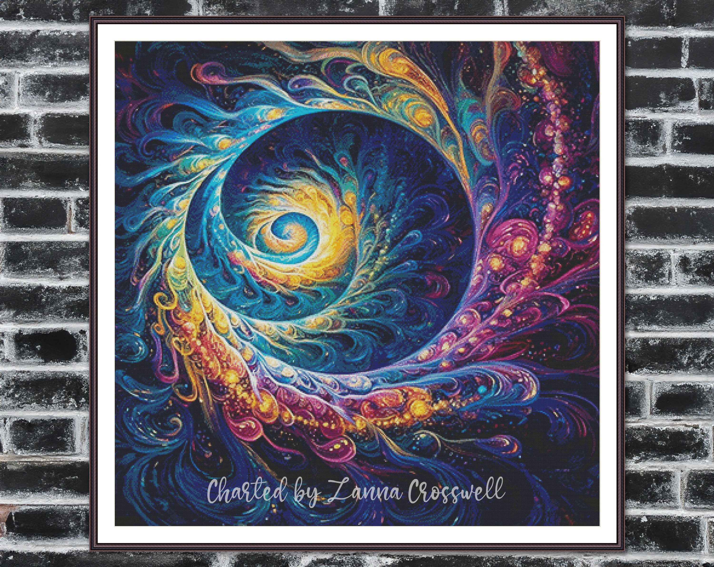 Celestial Spiral - Fractal Full Coverage Counted Cross Stitch Pattern ...