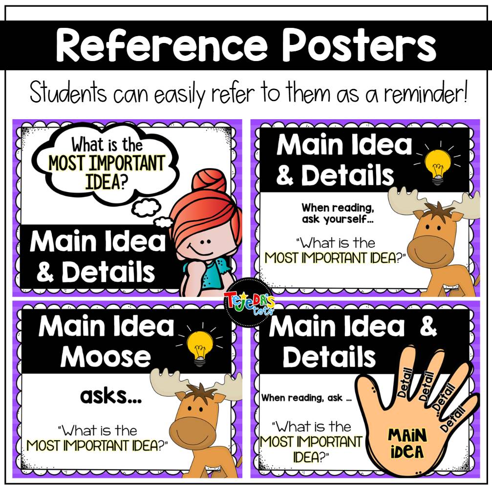 Main Idea and Supporting Details PowerPoint Reading Comprehension Activities
