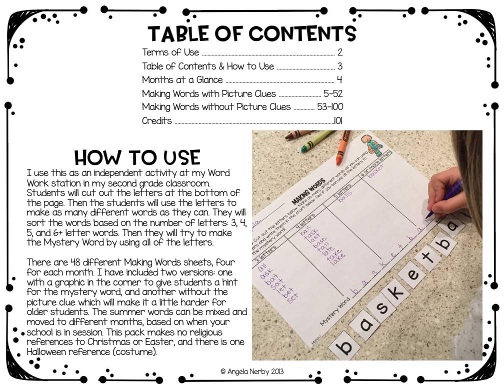 Making Words for the Whole Year