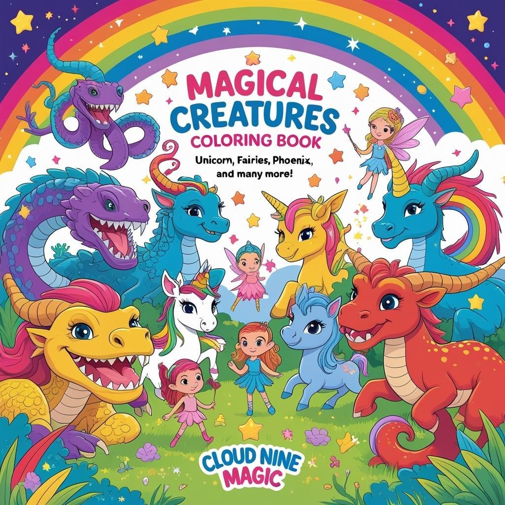 Welcome to a world of magical creatures! Get ready to explore a land filled with friendly fairies, playful unicorns, mischievous goblins, and many more amazing beings. Grab your crayons, markers, or colored pencils, and let your imagination soar as you br