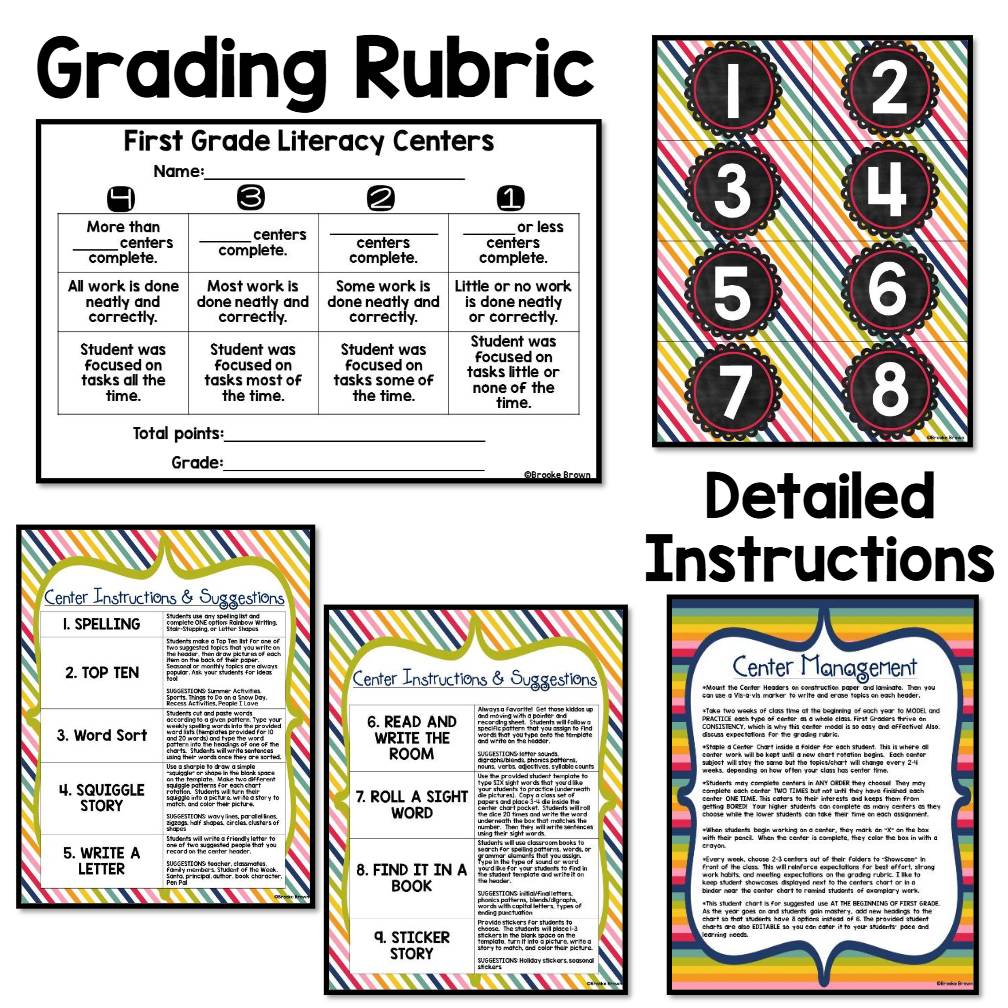 First Grade Literacy Centers Made EASY! - Low Prep 1st Grade Literacy Stations