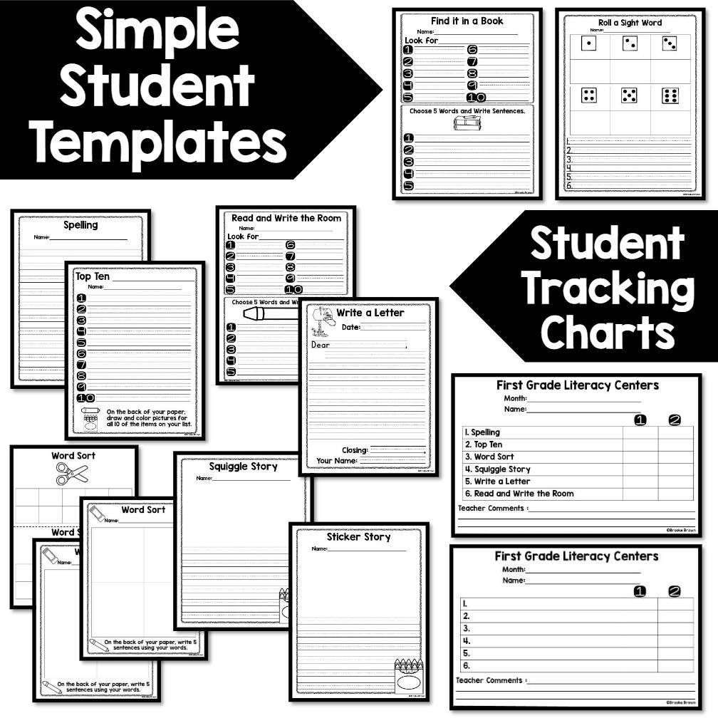 First Grade Literacy Centers Made EASY! - Low Prep 1st Grade Literacy Stations
