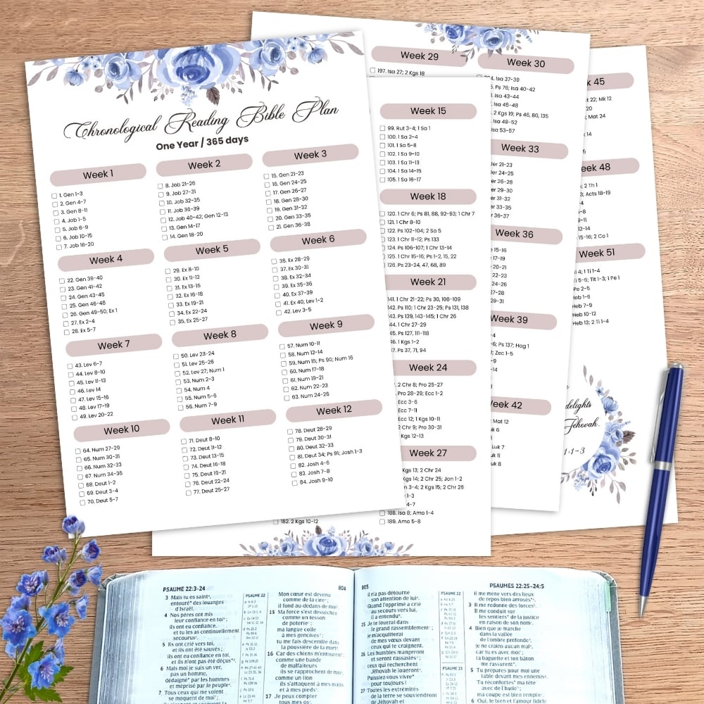 JW Chronological Bible Reading Plan: 1 Year / 365 Days - Printable PDF