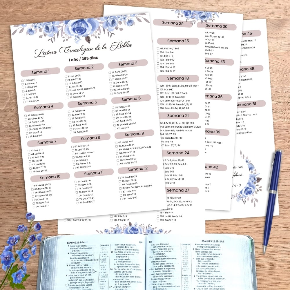 Plan de Lectura Cronológica de la Biblia TJ JW : 1 Año / 365 Días - PDF para Imprimir