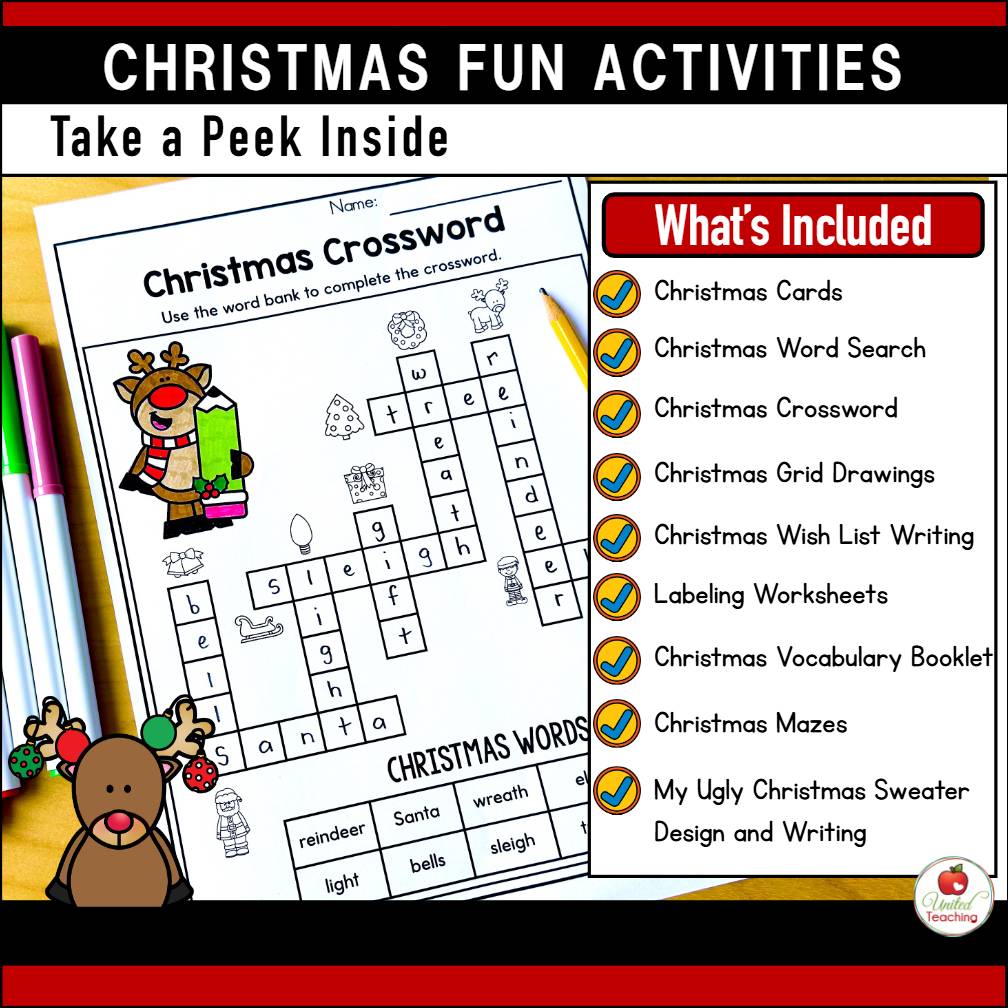 Christmas Activities Christmas Cards Ugly Christmas Sweater Christmas Worksheets