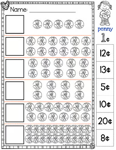 Counting Coins Worksheets