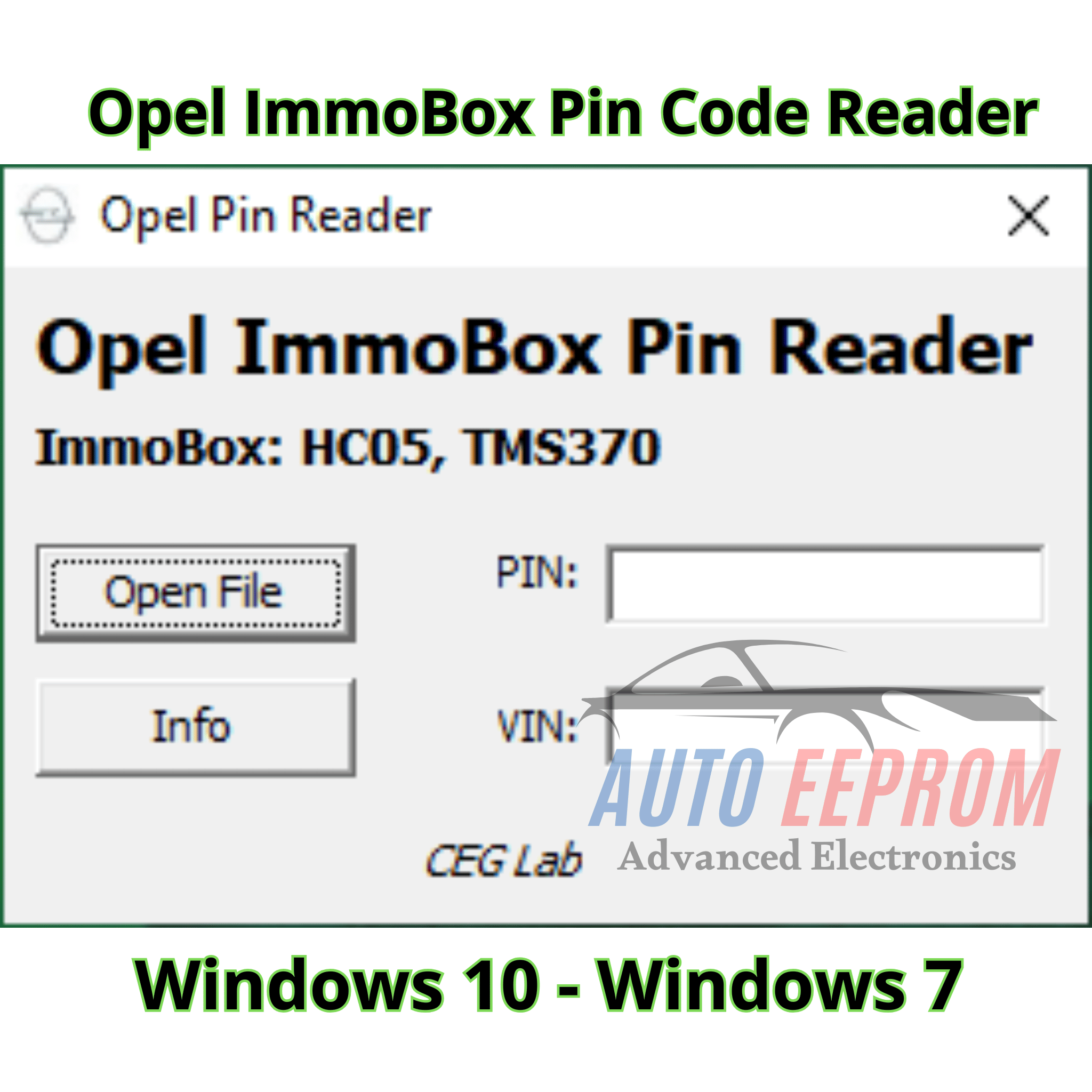 Opel PIN CODE Reader from ImmoBox HC05 and TMS370