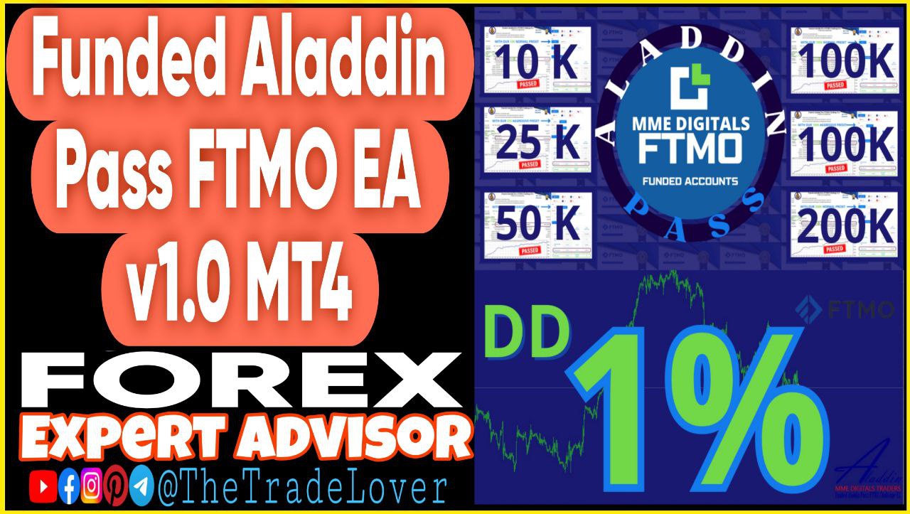 Funded Aladdin Pass FTMO EA v1.0 MT4 Presets (Works on Build 1441 ) | Forex Robot | MT4 Expert Advisor