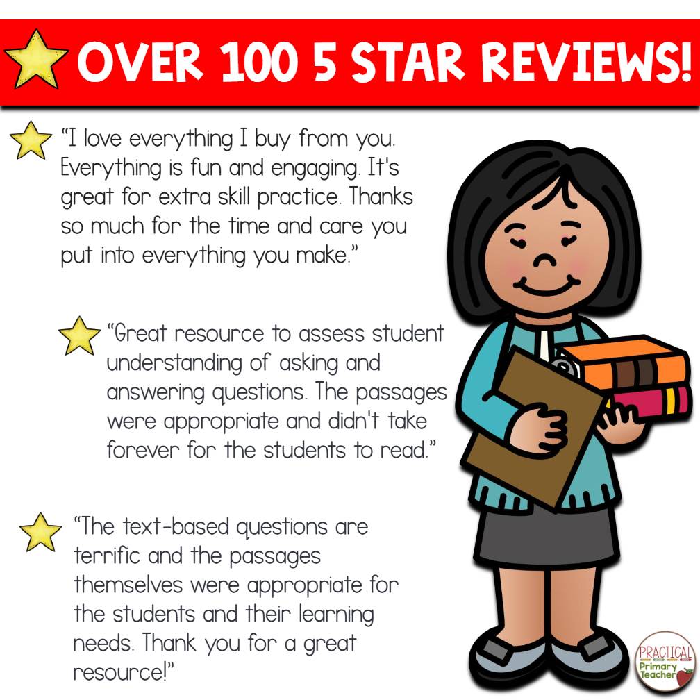 RL.1.1 Ask and Answer Questions Reading Passages First Grade RL1.1 1st Grade