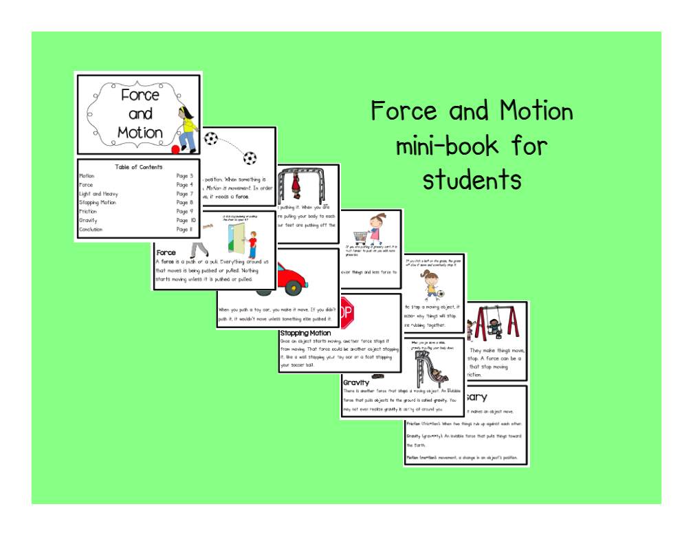 Force and Motion Mini-unit for Primary Students