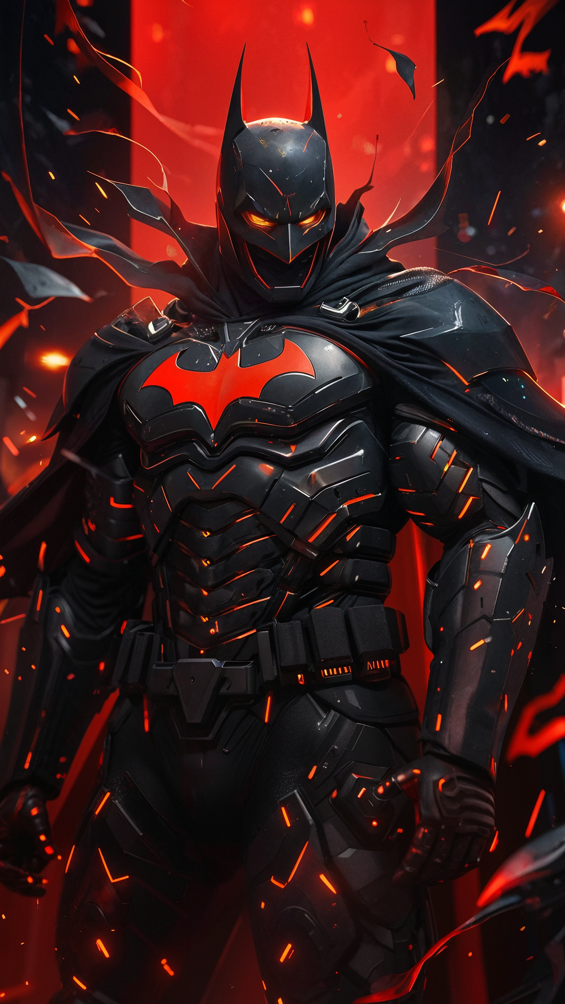 Batman engaging upon a horde of hell demon's