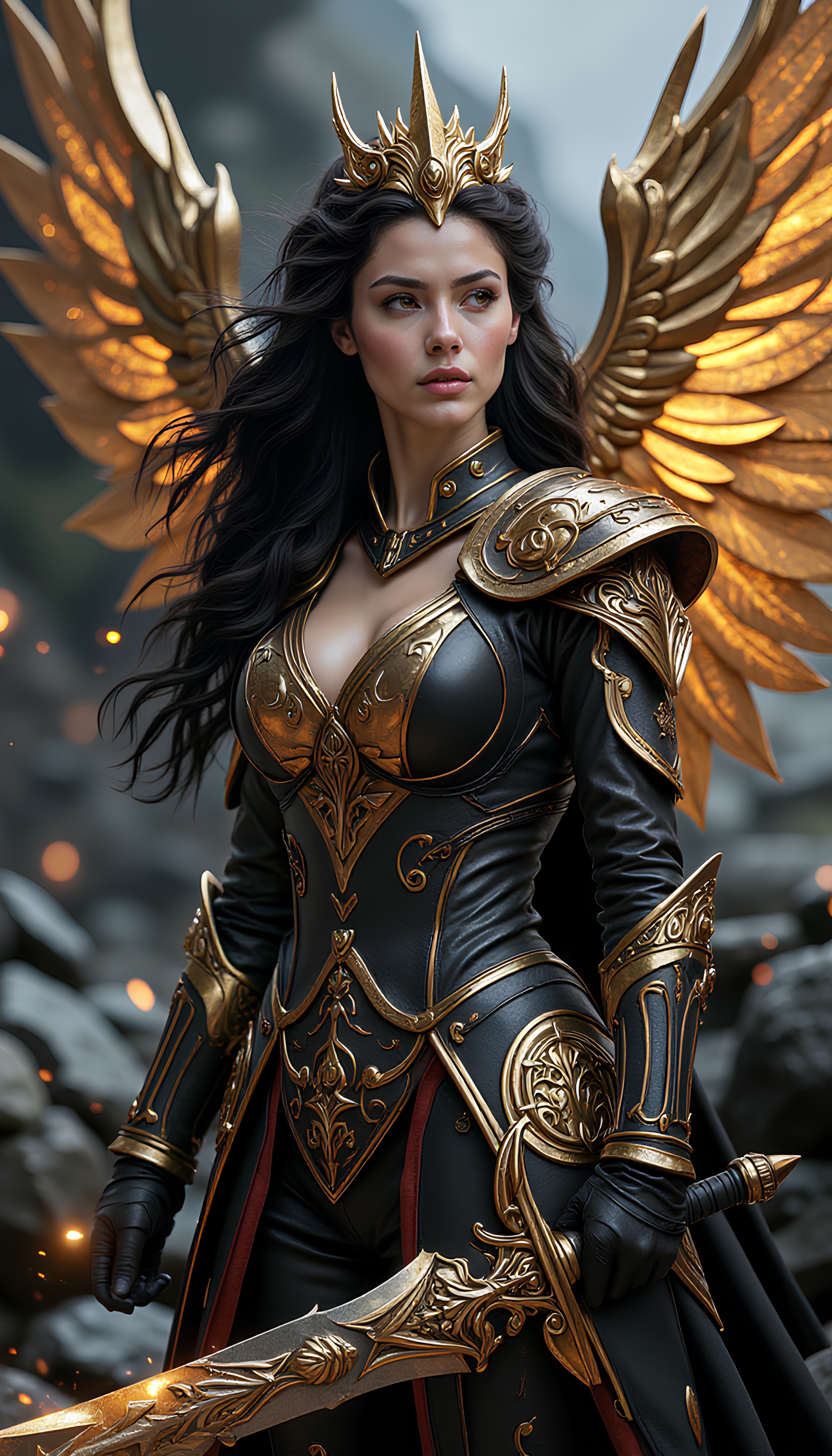 Female Ark Angel staring into the heart of evil itself