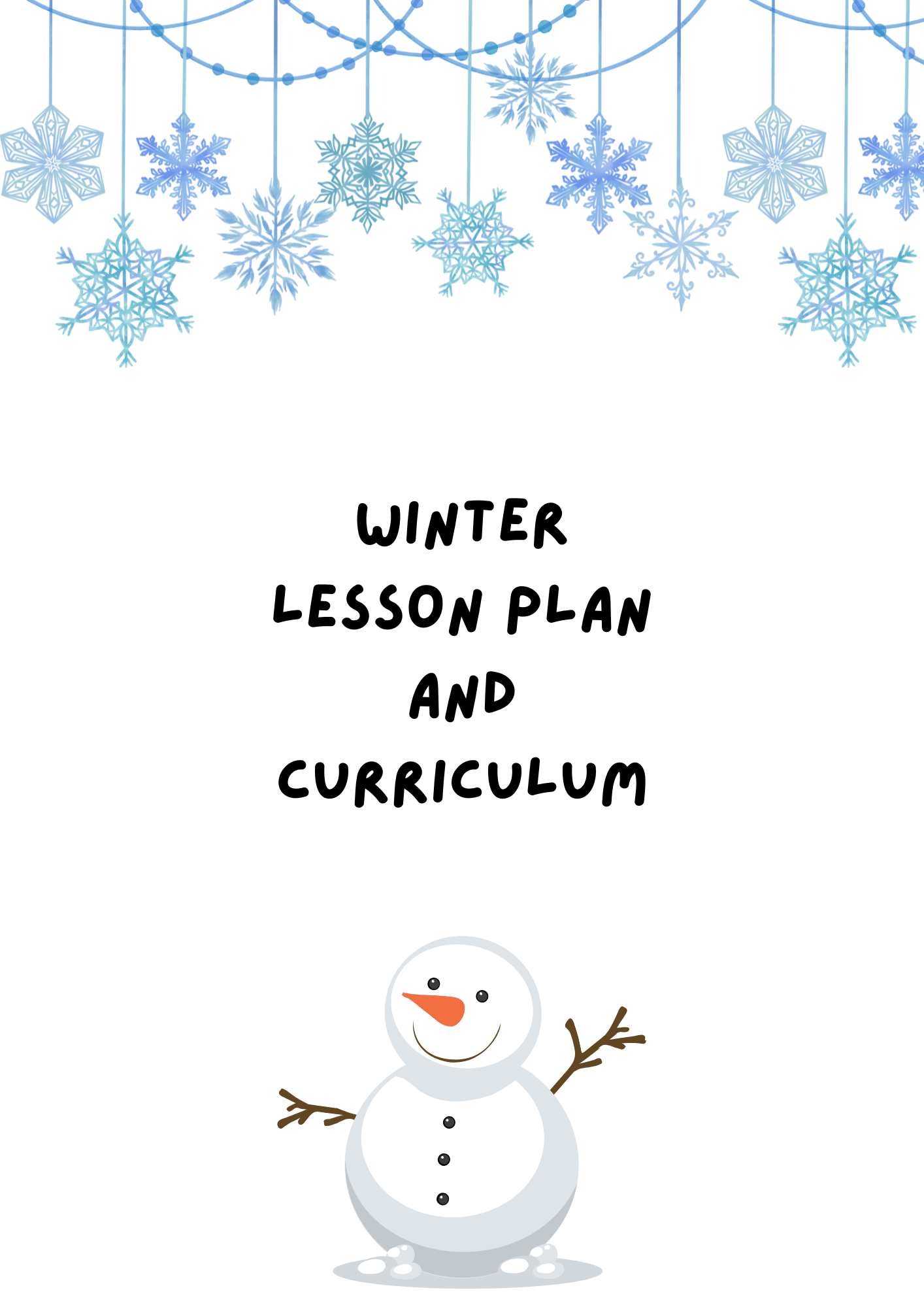 Winter Themed Lesson Plan, Curriculum, and printable activities - Payhip