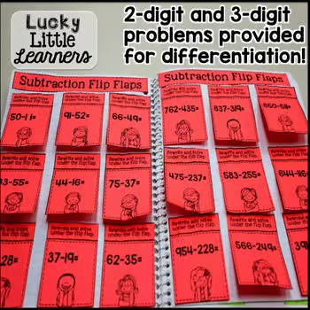 Subtraction with Regrouping Second Grade Math Notebook
