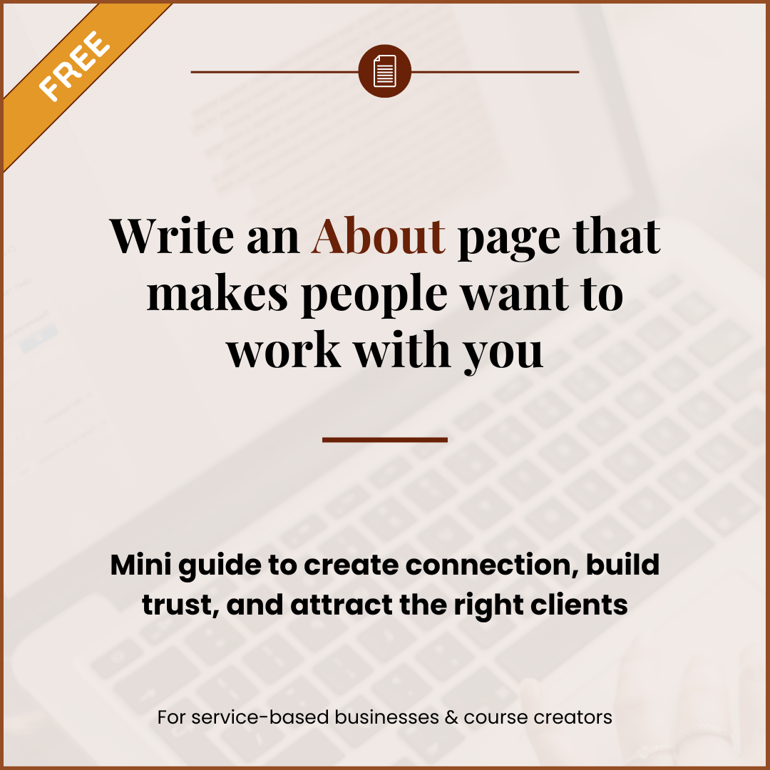 How to write an About page that makes people want to work with you - free mini guide by Morgane