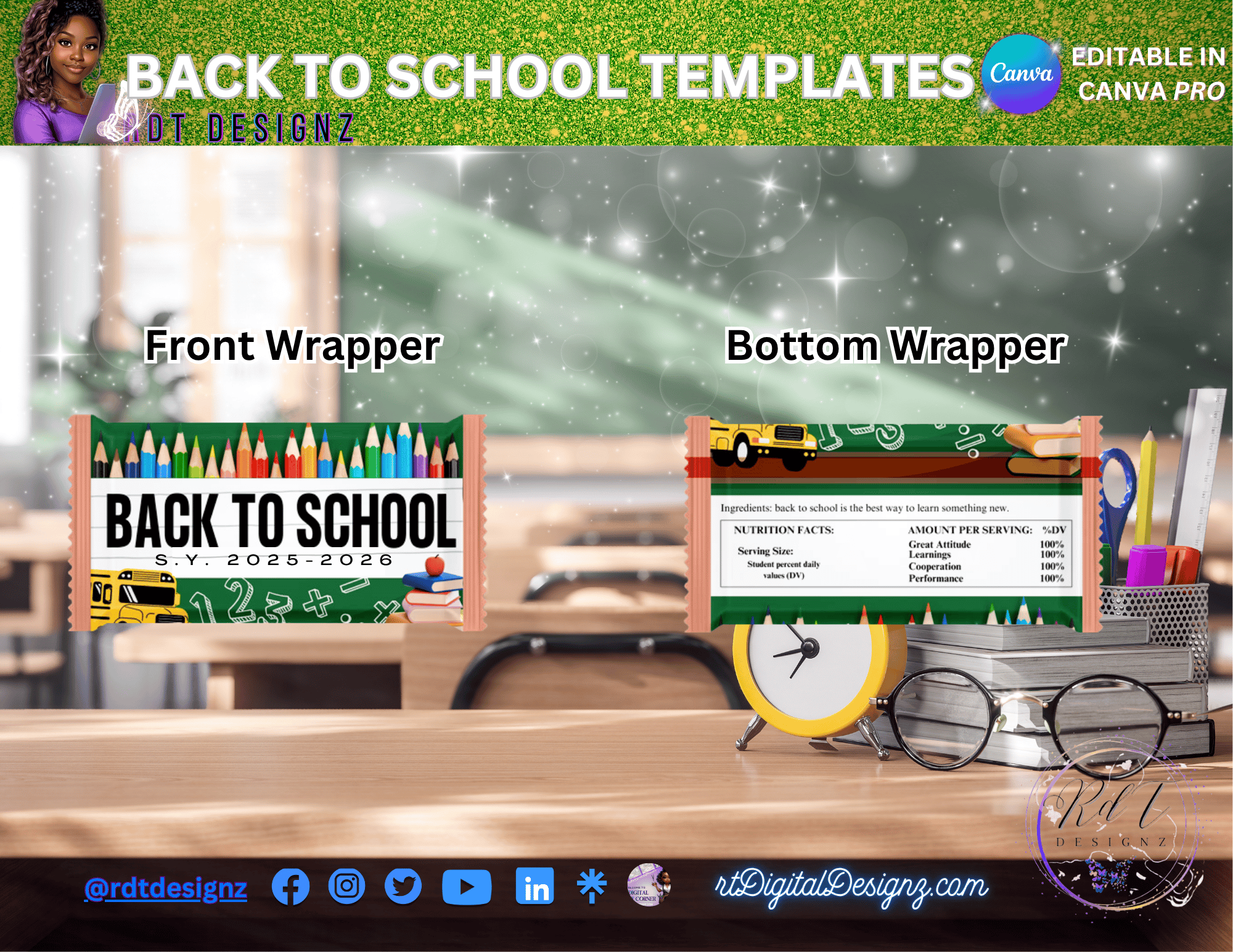 Candy Bar Template - Back 2 School - Payhip